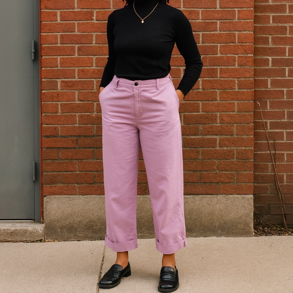 Dries Van Noten Purple High-Waisted Wide Leg Trousers Size 42 New Quiet Luxury